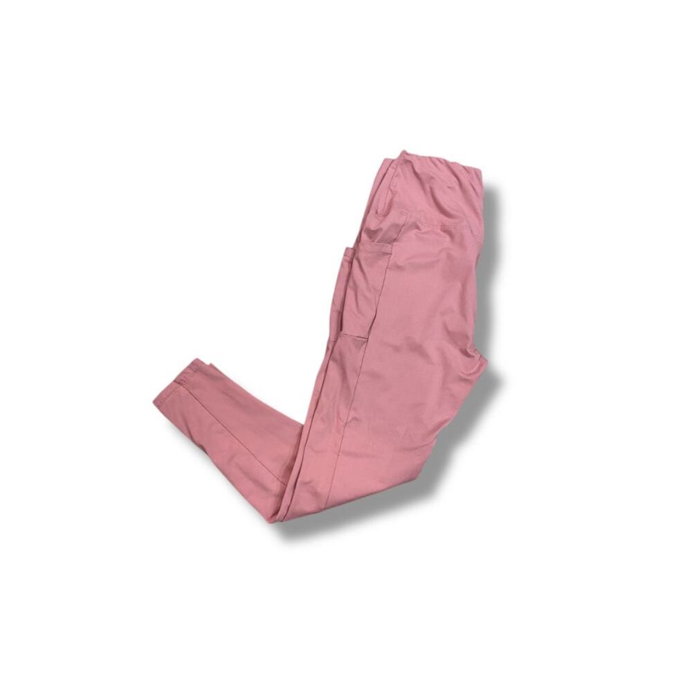 Size Large Womens Pink High Rise Legging Pockets Super Soft - Picture 2 of 4